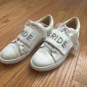 Blue by Betsey Johnson Liana Satin Jeweled Bride Sneakers